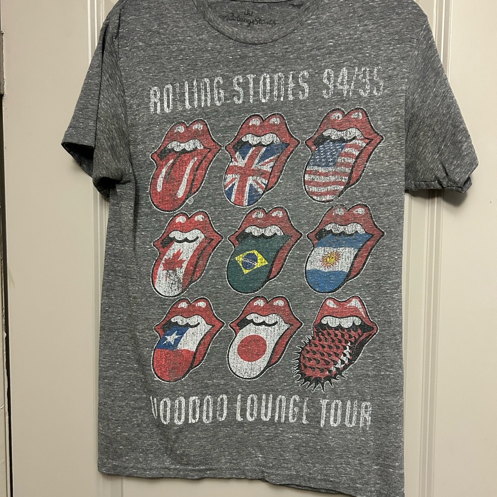 Rolling Stones Gray and Red Short Sleeve Tee